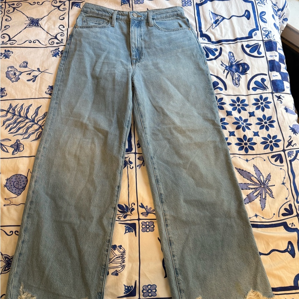 Frame Denim Blue Flare & Wide Leg Jeans